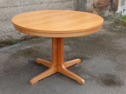 Table ronde extensible en orme