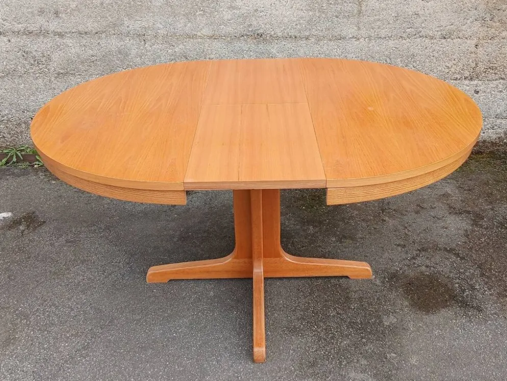 Table ronde extensible en orme