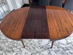 Table ronde extensible en palissandre de Rio