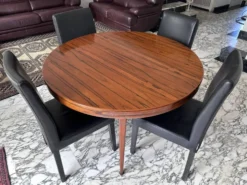 Table ronde extensible en palissandre de Rio