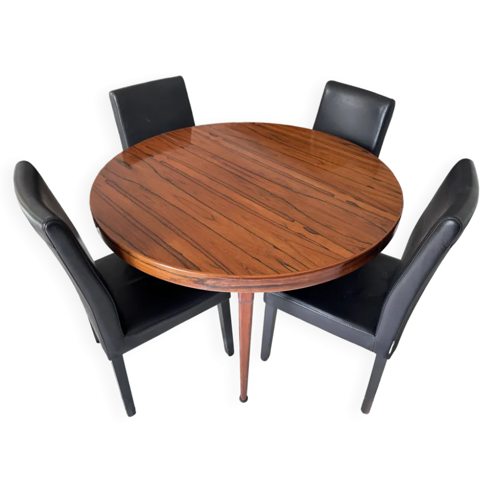 Table ronde extensible en palissandre de Rio