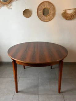 Table ronde extensible en palissandre de Rio