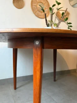 Table ronde extensible en palissandre de Rio