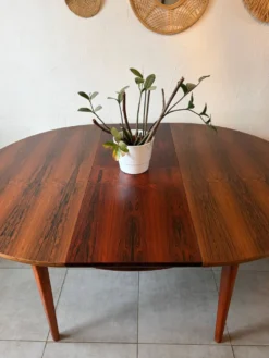 Table ronde extensible en palissandre de Rio