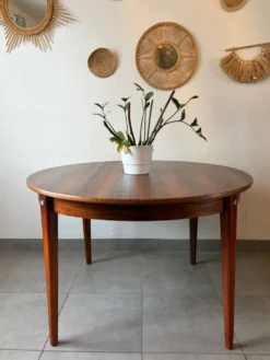 Table ronde extensible en palissandre de Rio
