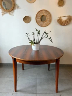 Table ronde extensible en palissandre de Rio