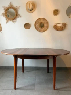 Table ronde extensible en palissandre de Rio