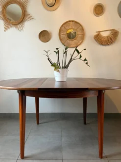 Table ronde extensible en palissandre de Rio
