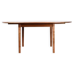 Table ronde extensible en teck danois des années 50.