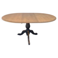 Table ronde extensible à pied central – Esprit campagne chic
