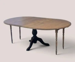 Table ronde extensible à pied central – Esprit campagne chic