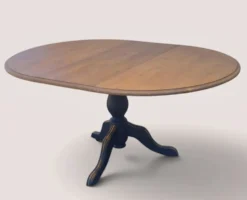 Table ronde extensible à pied central – Esprit campagne chic