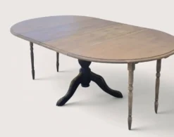 Table ronde extensible à pied central – Esprit campagne chic