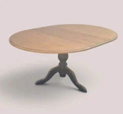 Table ronde extensible à pied central – Esprit campagne chic
