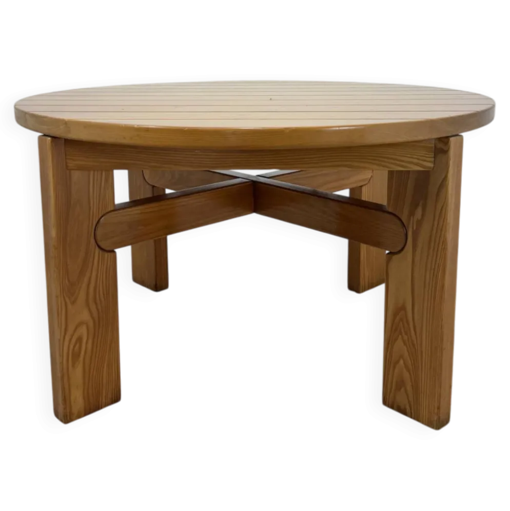 Table ronde extensible vintage esprit Atelier Chauvin S.A. – années 70