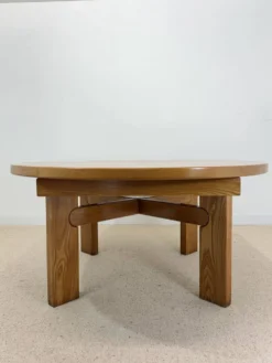 Table ronde extensible vintage esprit Atelier Chauvin S.A. – années 70