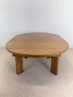 Table ronde extensible vintage esprit Atelier Chauvin S.A. – années 70