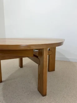 Table ronde extensible vintage esprit Atelier Chauvin S.A. – années 70