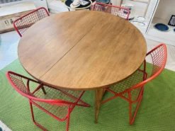 Table ronde extensible vintage scandinave