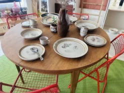 Table ronde extensible vintage scandinave