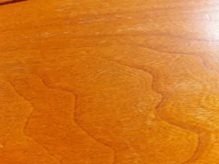 table ronde ou ovale avec rallonge, pied central, design Baumann vintage