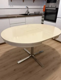 Table ronde Space age roche bobois rallonges intégré avec système 1970