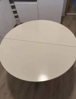 Table ronde Space age roche bobois rallonges intégré avec système 1970