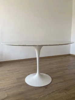Table ronde Tulip Knoll Eero Saarinen 120cm authentique - Marbre Carrare