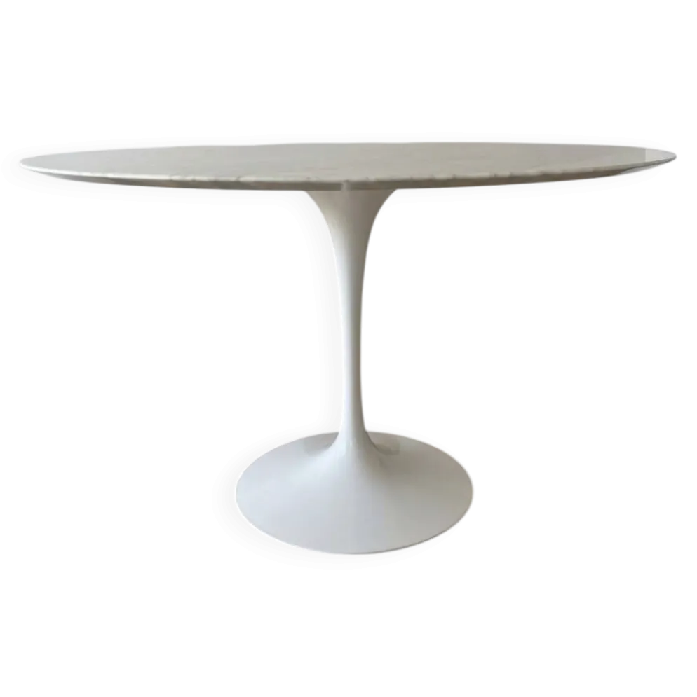 Table ronde Tulip Knoll Eero Saarinen 120cm authentique - Marbre Carrare