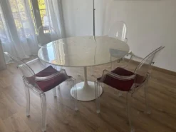 Table ronde Tulip Knoll Eero Saarinen 120cm authentique - Marbre Carrare