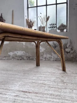 Table rotin années 50 en céramique