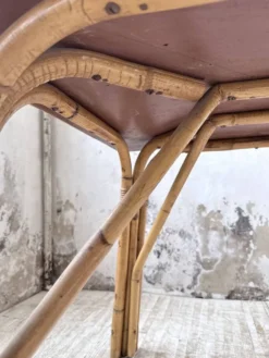 Table rotin années 50 en céramique