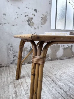 Table rotin années 50 en céramique