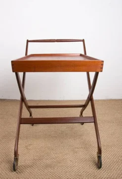 Table roulante Danoise pliable en teck, Svend Aage Madsen/Illums Bolhigus.