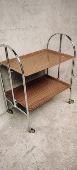Table roulante et pliable années 70