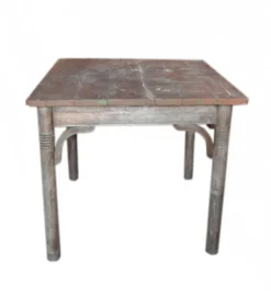 Table rustique Thonet en hêtre marron, circa 1920, plateau à lattes et pieds tournés
