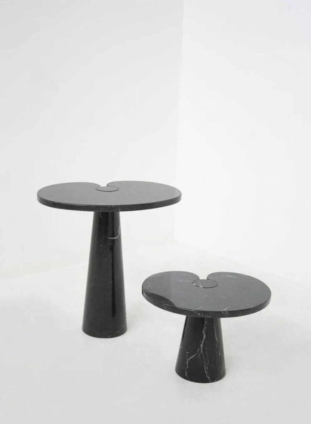 Tables basses en marbre noir Eros par Angelo Mangiarotti pour Skipper, années 1980, ensemble de 2.