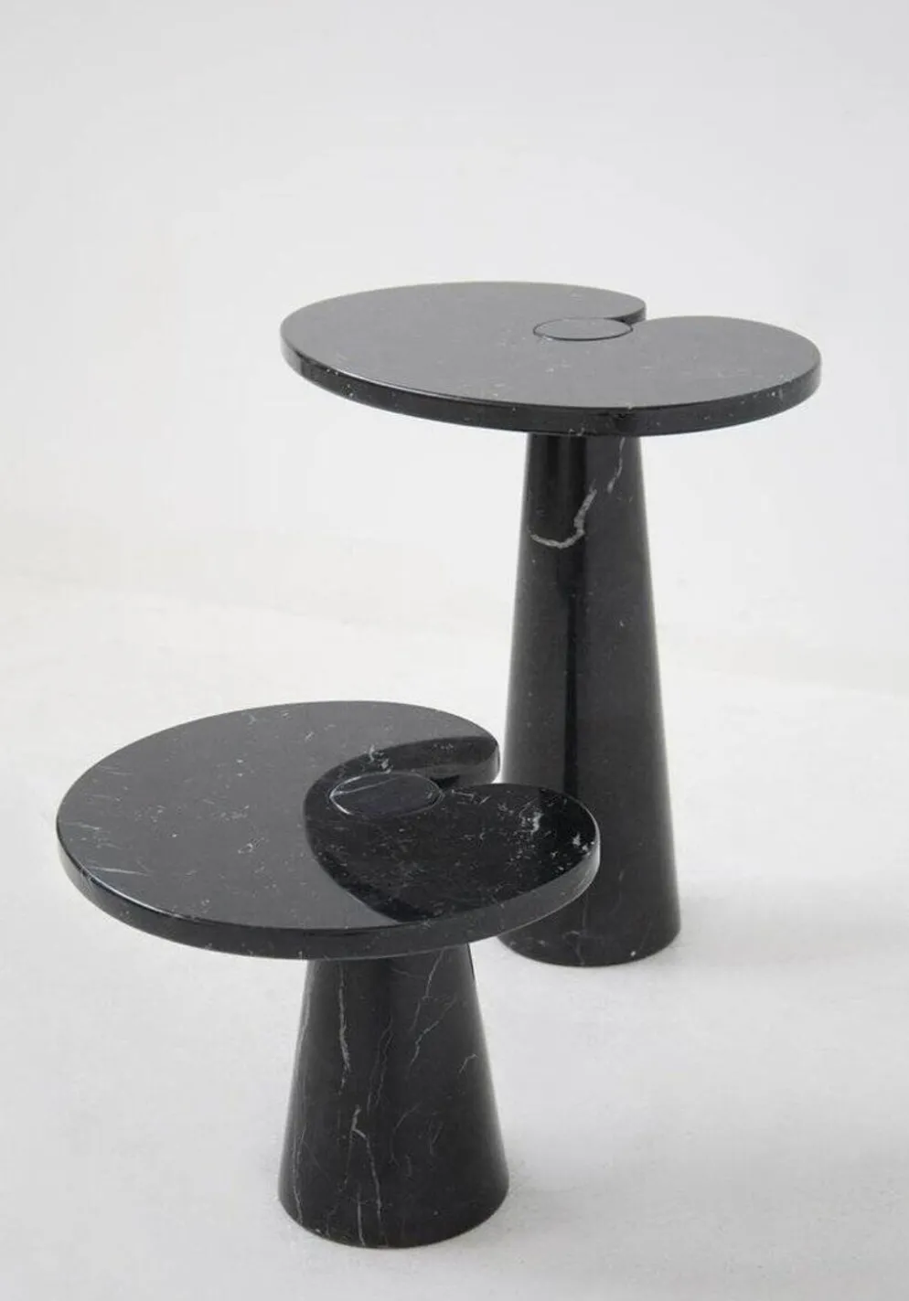 Tables basses en marbre noir Eros par Angelo Mangiarotti pour Skipper, années 1980, ensemble de 2.