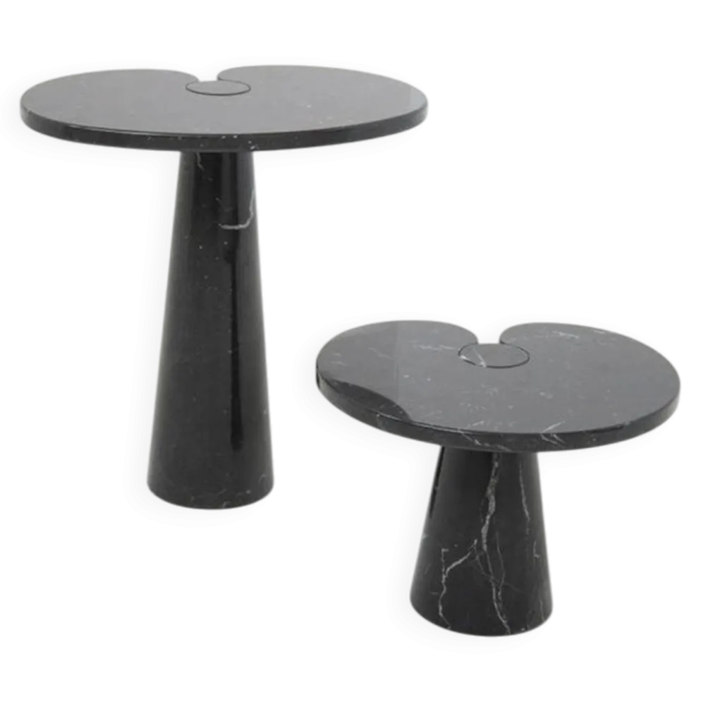 Tables basses en marbre noir Eros par Angelo Mangiarotti pour Skipper, années 1980, ensemble de 2.