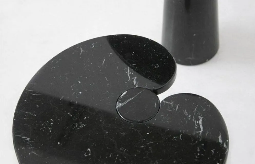 Tables basses en marbre noir Eros par Angelo Mangiarotti pour Skipper, années 1980, ensemble de 2.