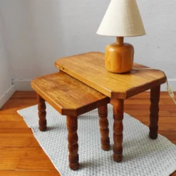 Tables basses gigognes danoises en bois massif – Vintage