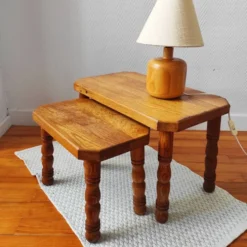 Tables basses gigognes danoises en bois massif – Vintage