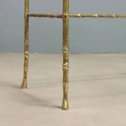 Tables basses vintage en laiton forme bambou, design années 1960