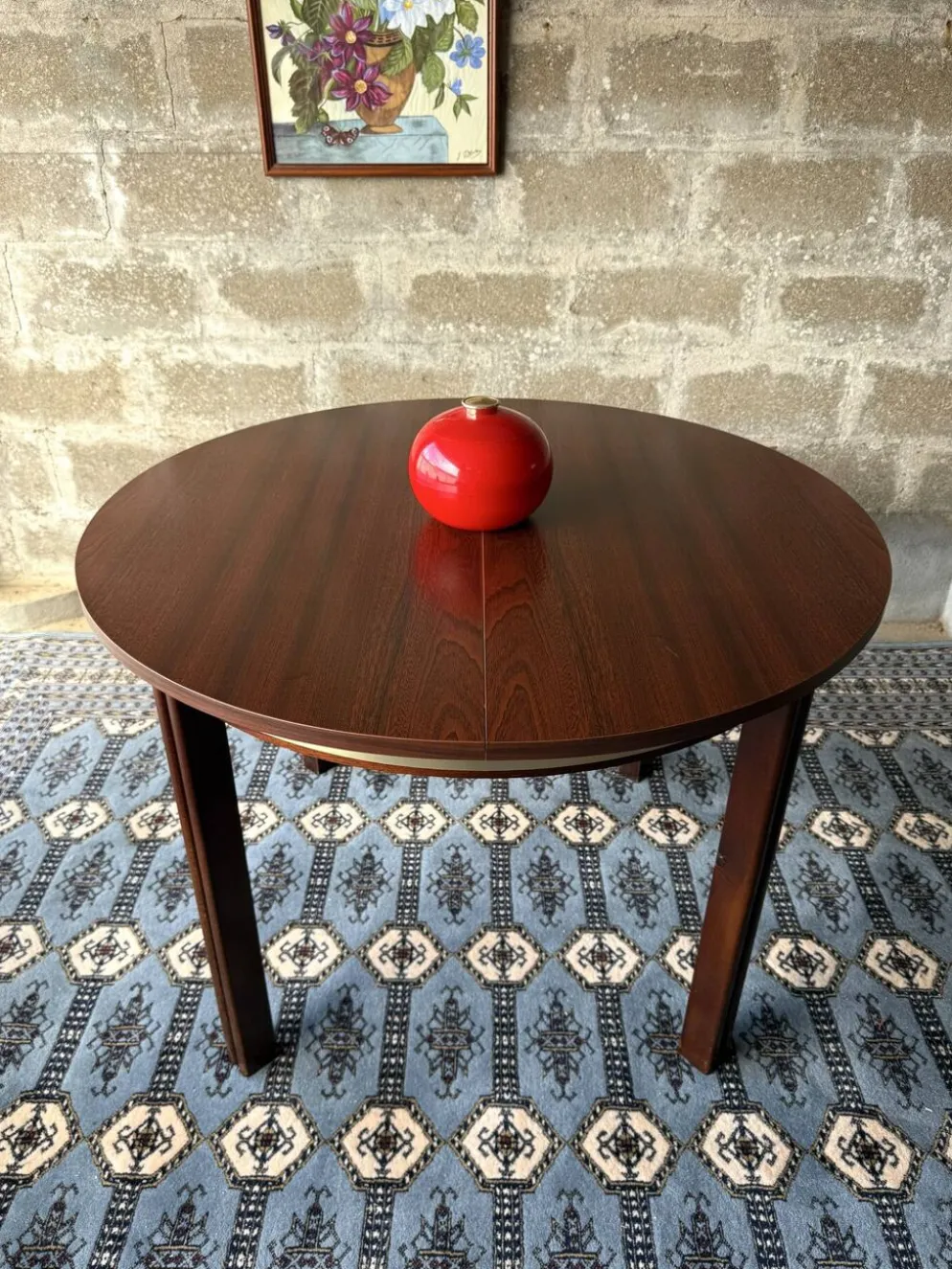 Table scandinave en teck avec rallonges papillons, 4/6 personnes