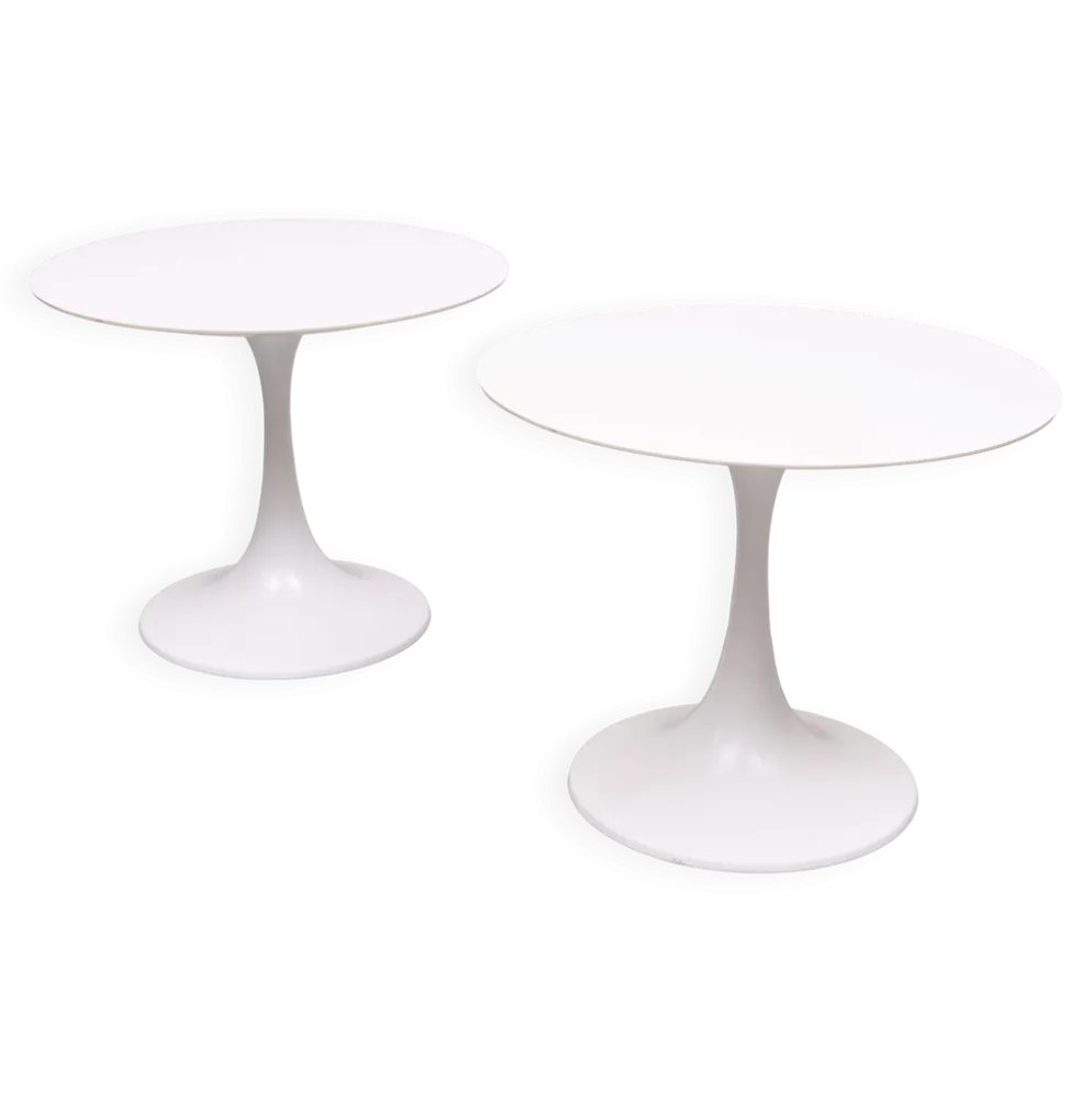 Tables d'appoint Arkana Tulip design Maurice Burke années 1970 Angleterre