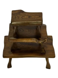 Tables d'appoint en bois organique de style Mid-Century, vers 1960, inspiration brutaliste wabi-sabi