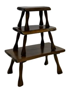 Tables d'appoint en bois organique de style Mid-Century, vers 1960, inspiration brutaliste wabi-sabi