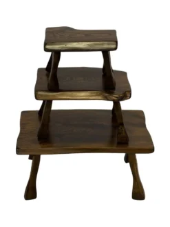 Tables d'appoint en bois organique de style Mid-Century, vers 1960, inspiration brutaliste wabi-sabi