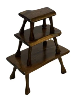 Tables d'appoint en bois organique de style Mid-Century, vers 1960, inspiration brutaliste wabi-sabi