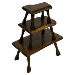 Tables d'appoint en bois organique de style Mid-Century, vers 1960, inspiration brutaliste wabi-sabi